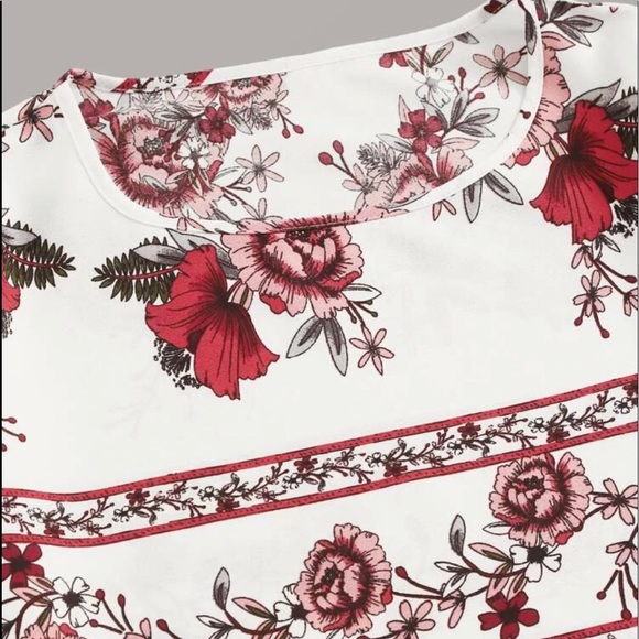 Plus Boho floral print crop top shorts set - Picture 5 of 7